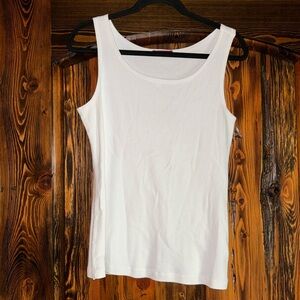 Barbara Lesser White Cotton Tank Top